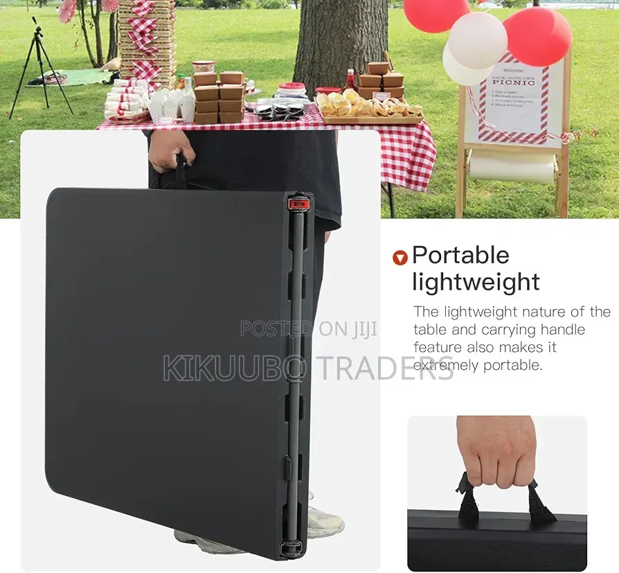 Folding Table | Black | Portable Plastic Table