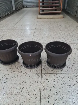 Oxy Plastic Flower Pots Plastic Flower Pots Coffee Brown Round