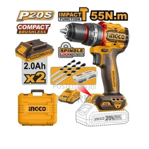 INGCO Cordless Compact Impact Drill Brushless -55Nm- CIDLI20602