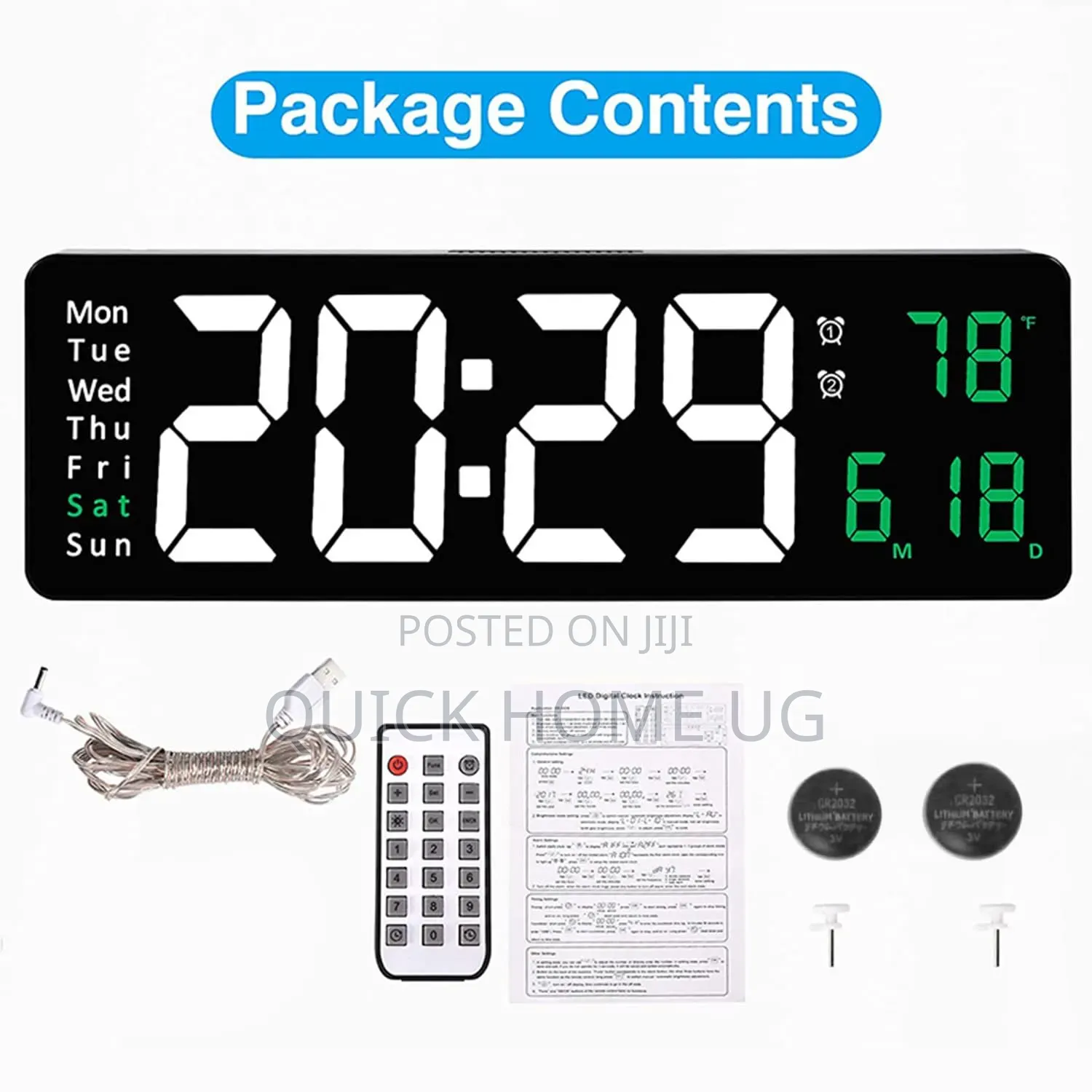 Digital Wall Clock, Digital Clock Led Large Display
