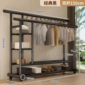 150kg Double-Pole Clothes Rack Household Clothes Rails- Hanger