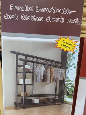 150kg Double-Pole Clothes Rack Household Clothes Rails- Hanger