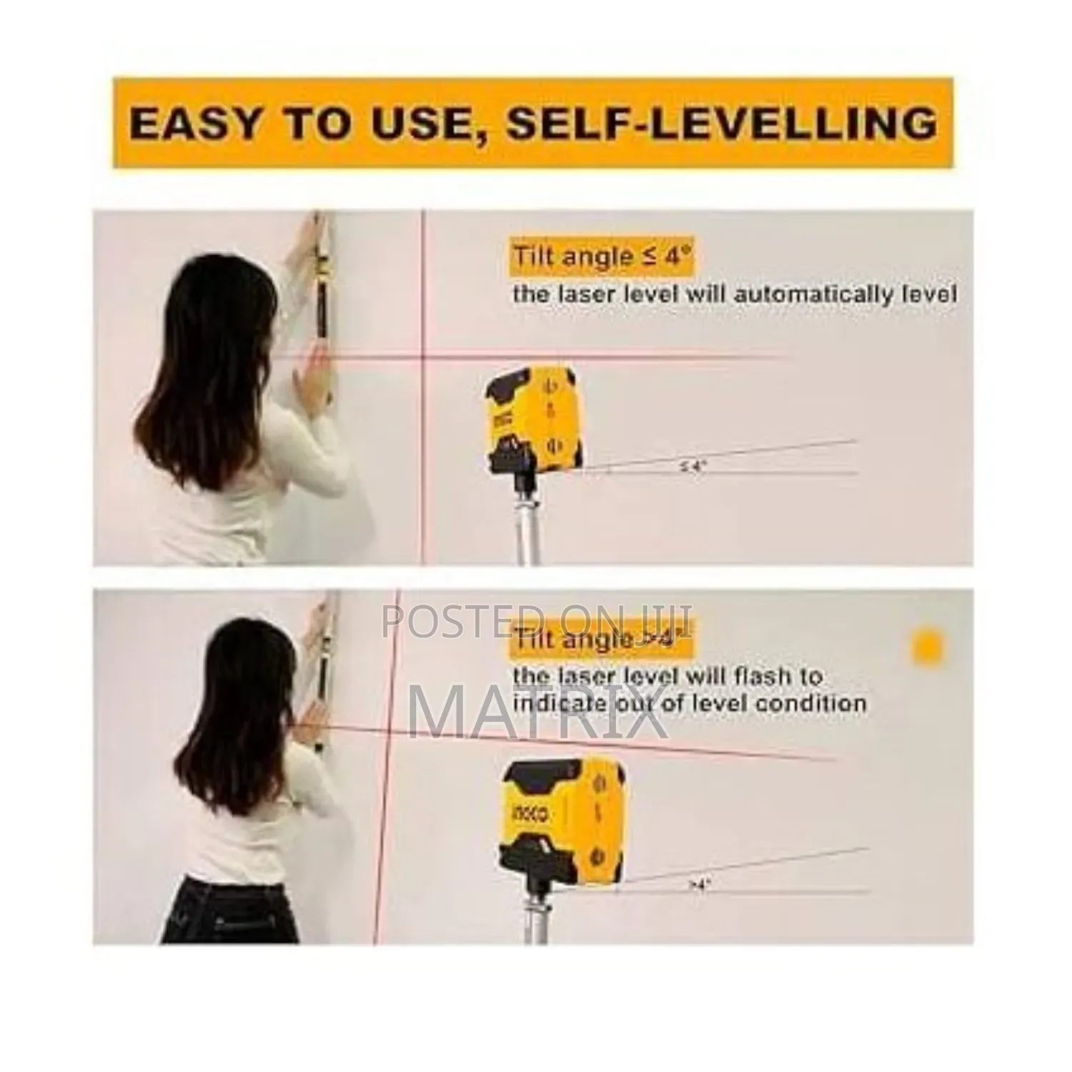 INGCO Laser Leveler Horizontal and Vertical Cross-Line Lazer Tool
