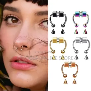 Women Fake Piercing Nose Ring Hoop Septum