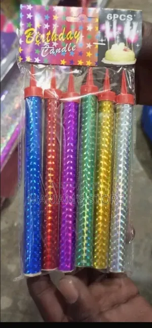 Pack of 6 Vibrant, Multi-Colored Sparkler Birthday Candles.
