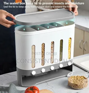 5-Grid Wall-Mounted Dry Food Dispenser