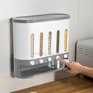 5-Grid Wall-Mounted Dry Food Dispenser