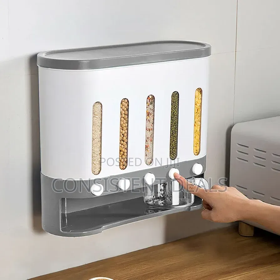 5-Grid Wall-Mounted Dry Food Dispenser
