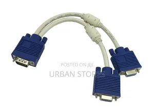 Dual 2 Monitor Vga Splitter Cable Video Y Splitter 15 Pin