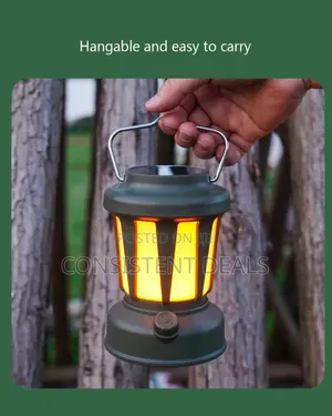 Retro-Style Solar-Rechargeable LED Camping Lantern