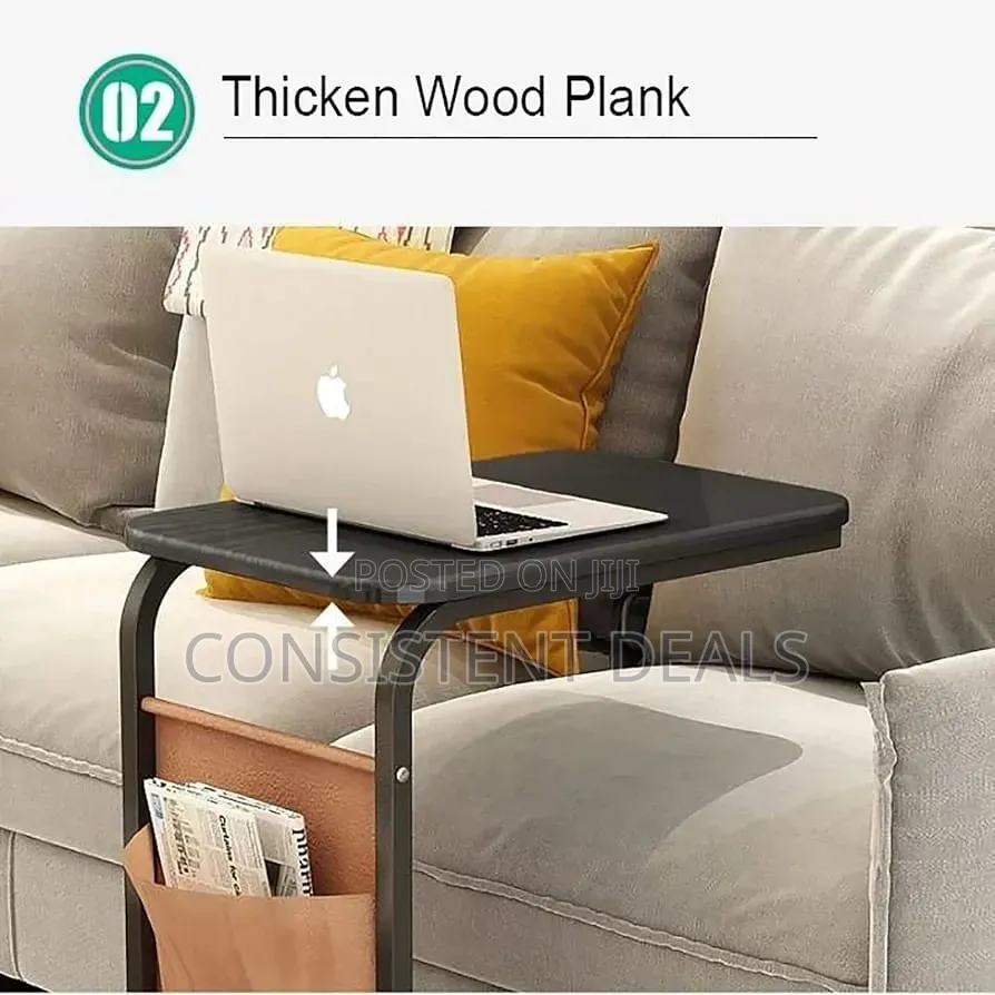 Mobile Side Table With Wheels Pocket