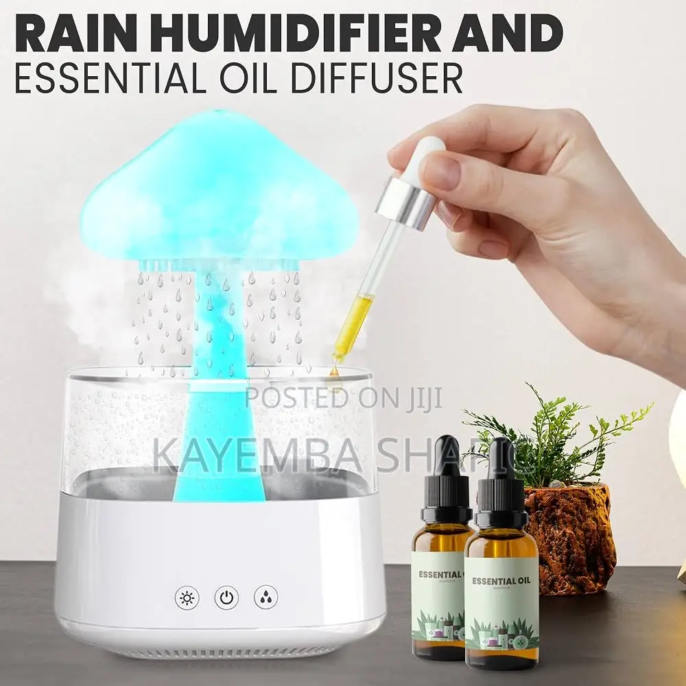 Mushroom Rain Cloud Humidifier Essential Oil Aroma Diffuser