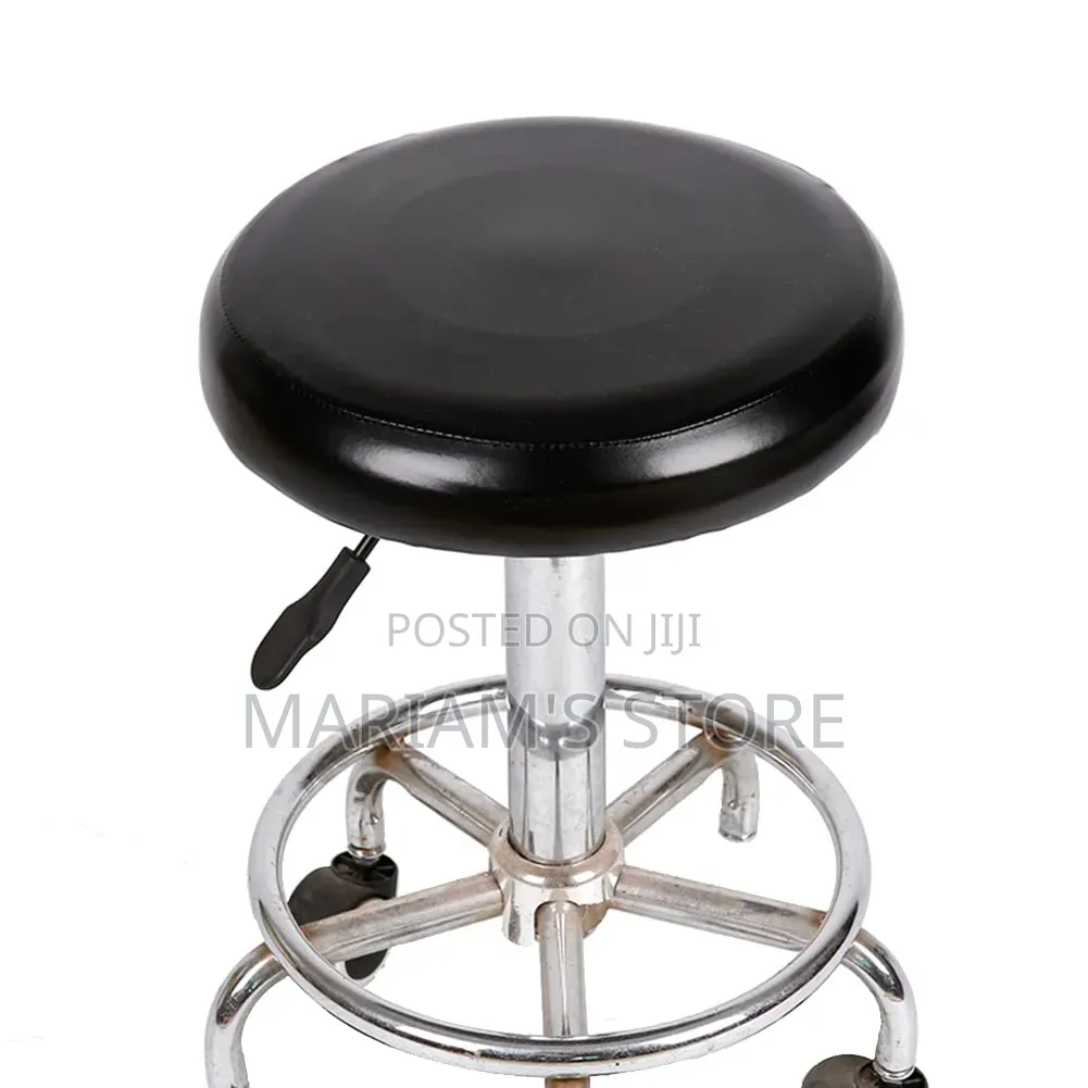 Black Swivel Stool Features Adjustable Height