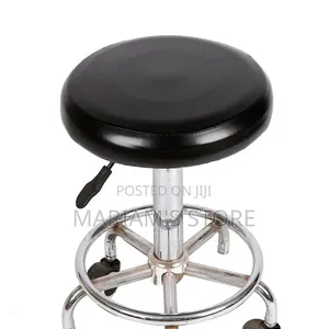 Black Swivel Stool Features Adjustable Height
