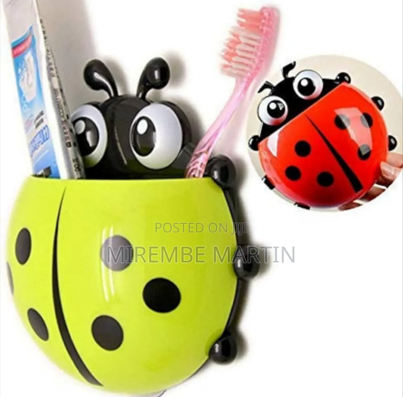 Ladybug Shaped Tooth Brush Holder With Suction Cup Cartoon Toothpaste
