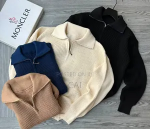 Textured Moncler Quarter-Zip Sweaters