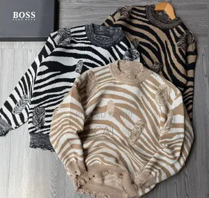 BOSS Zebra Print Knitted Sweaters