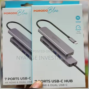 Porodo Blue 7-in-1 USB-C Hub.