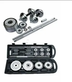 York Fitness Barbell and Dumbells Set, 50kg - Silver