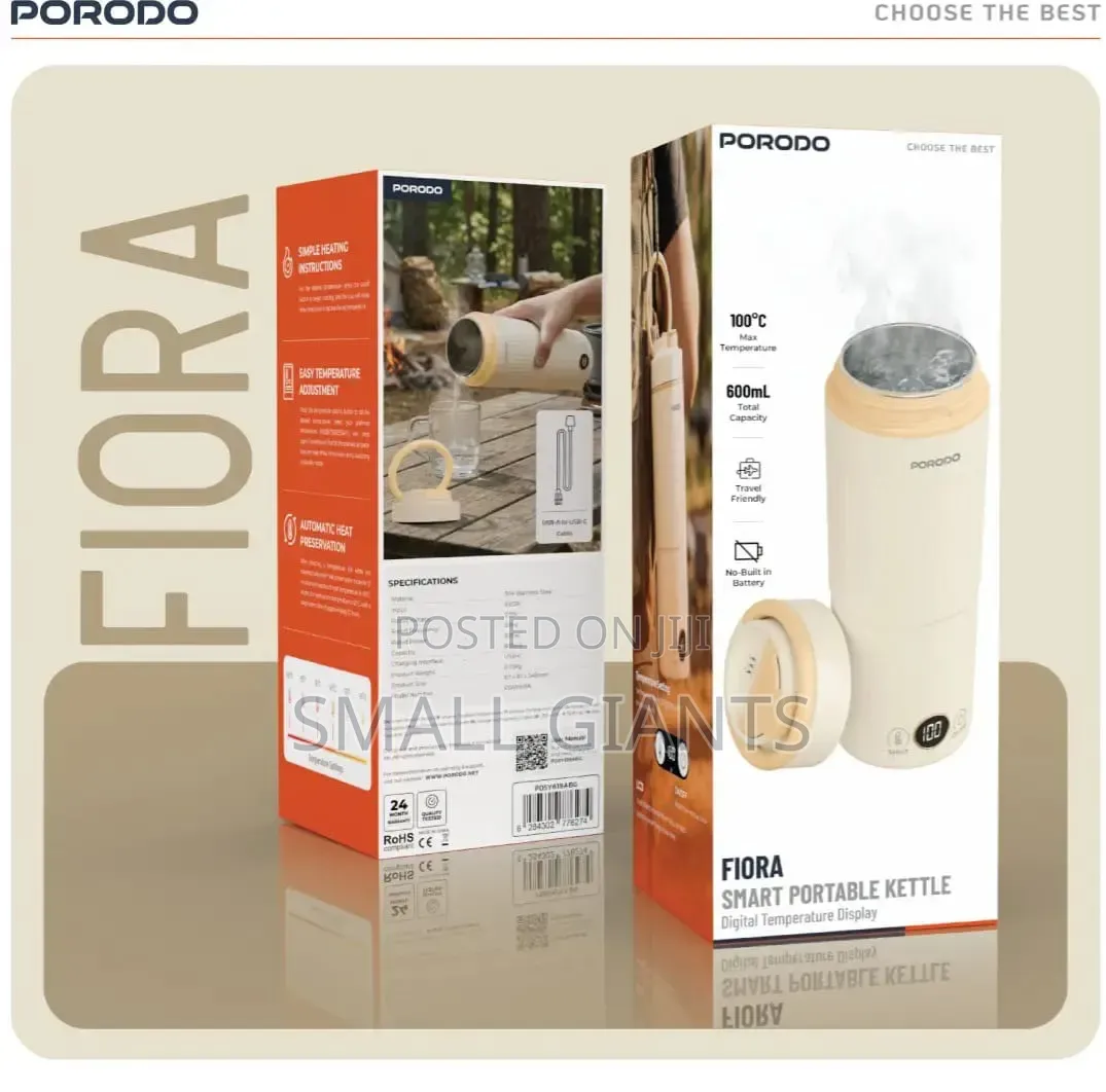 Porodo 600ml Flora Smart Portable Kettle