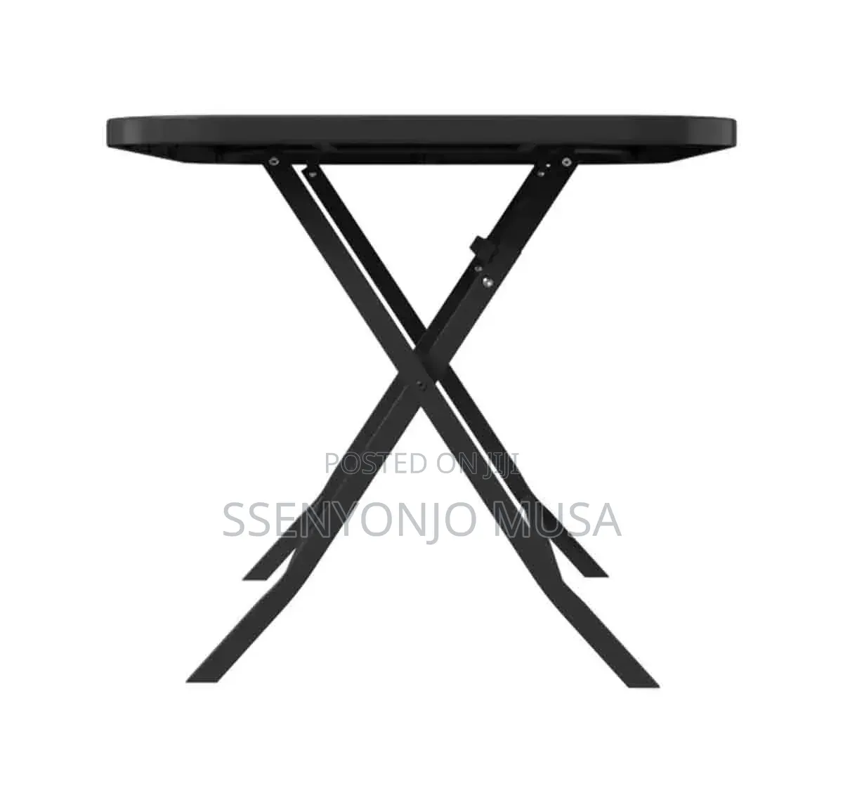 Modern Rectangular Outdoor Glass Dining Table 130 × 75 Cm – Black
