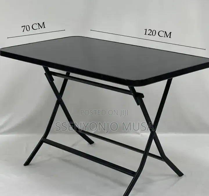 Modern Rectangular Outdoor Glass Dining Table 130 × 75 Cm – Black