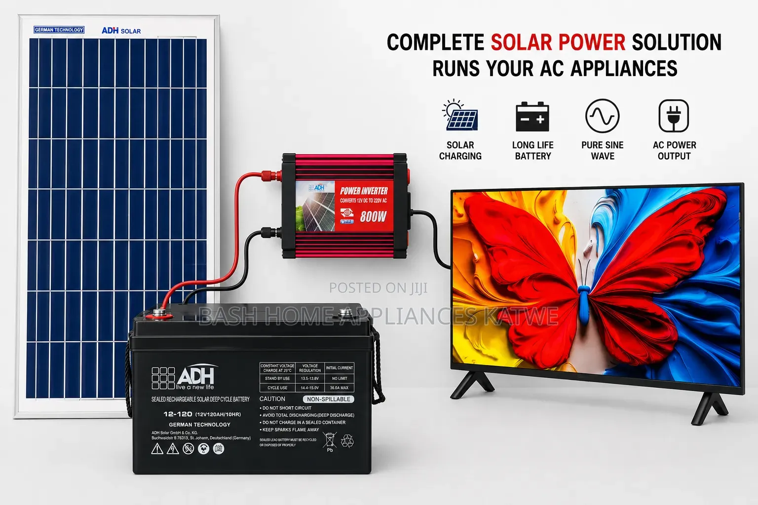 Solar TV 32 inches Combo