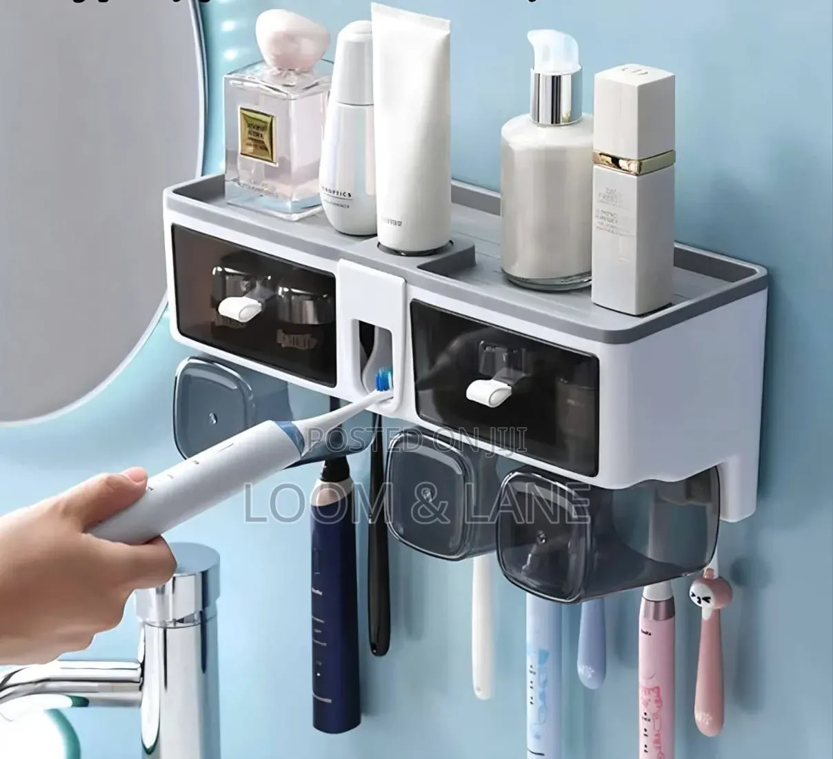 Self-Adhesive Multifunctional Toothbrush Holder