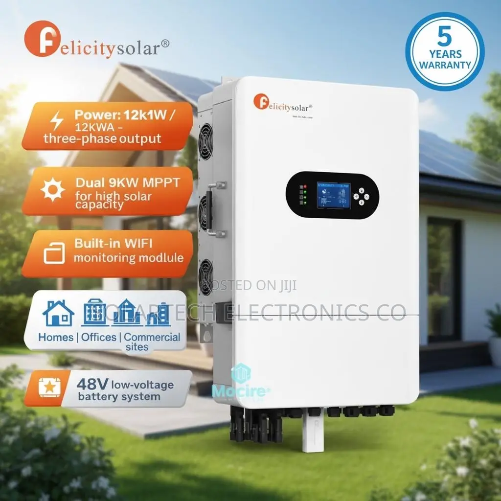Felicity 12kVA Hybrid Inverter 48V Three Phase Grid Ready Monitoring