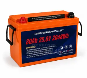 80Ah LiFePO4 Lithium Battery 2048Wh Solar Backup Battery 24V