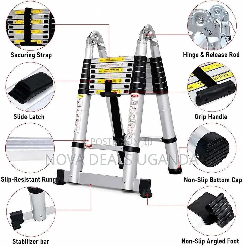 3.6m X3.6m Telescoping Aluminum a-Ladder Step Folding Extension Ladder