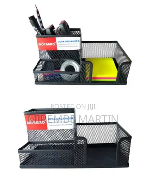 3 Compartment Multi Functional Metal Mesh Desk Organizer for Office
