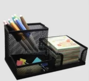 3 Compartment Multi Functional Metal Mesh Desk Organizer for Office