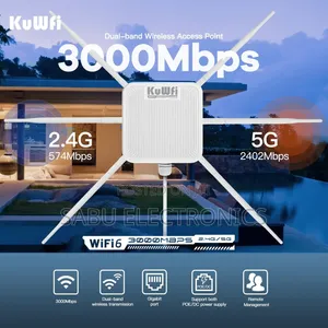 KuWFi WiFi 6 AX3000 Dual-Band Outdoor Access Point –3000Mbps Gb Port
