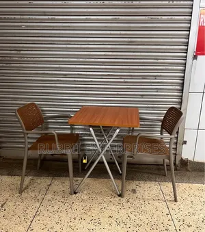 1 Folding Square Wooden Table + 2 VIP Plastic Chairs