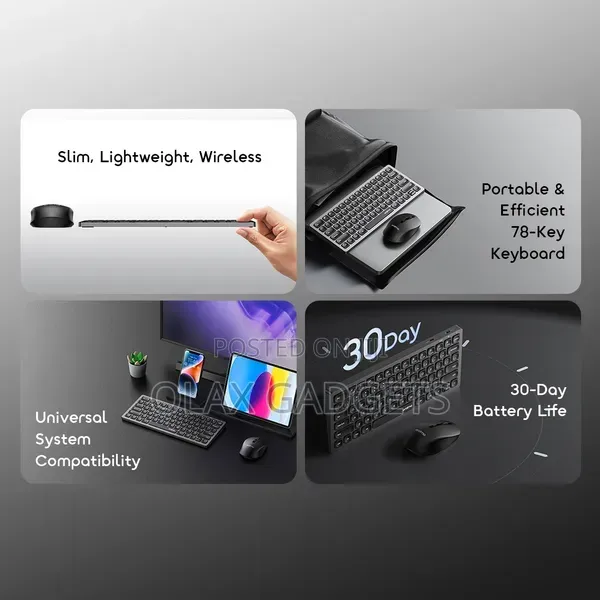 Oraimo NimbleType Wireless Keyboard Mouse Kit - Silent Dual Mode Combo
