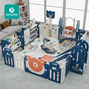 ACtivity Center Featuring a Swing, Slide, Ball Pit, Basketball Hoop.