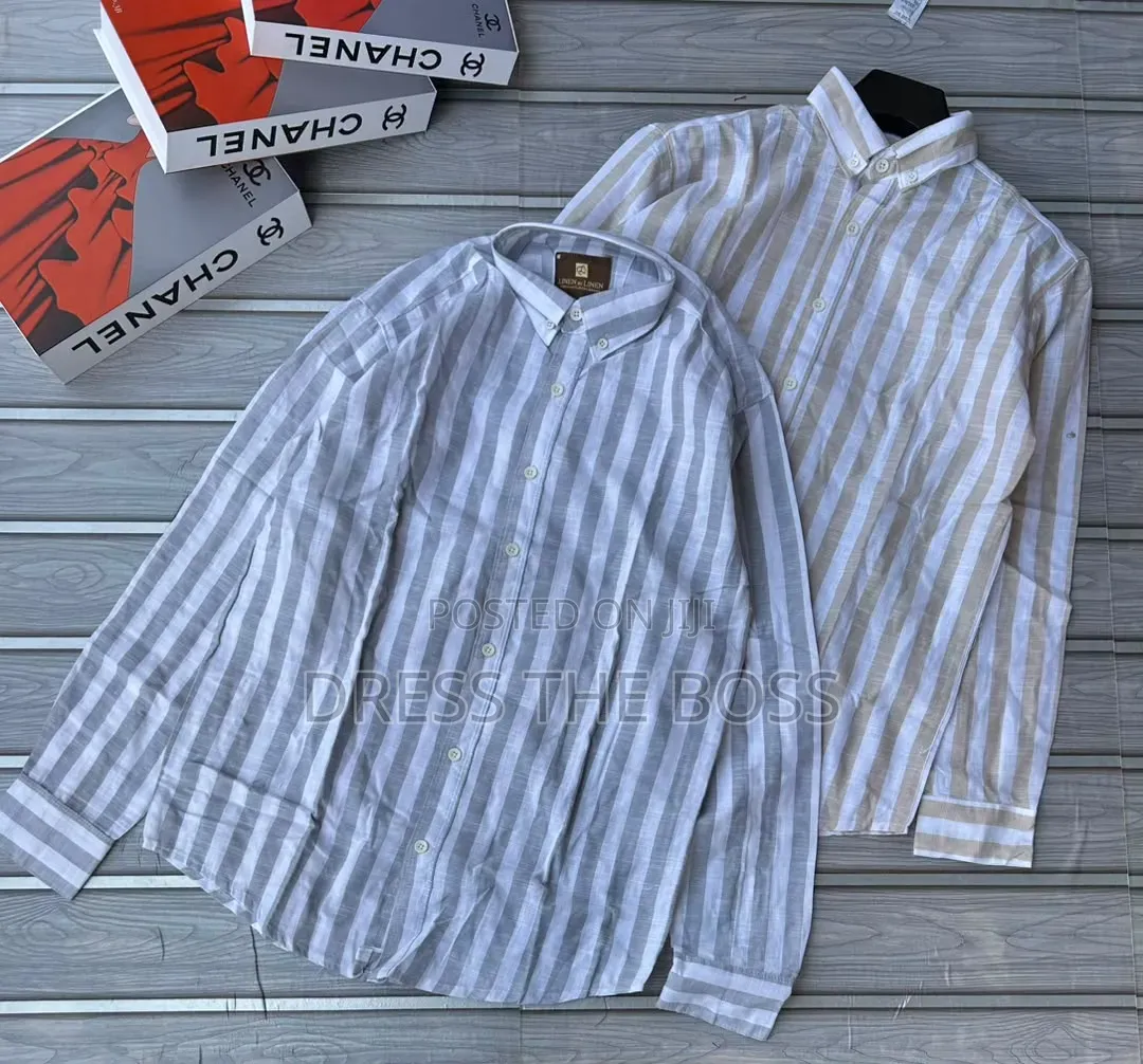 Premium Linen Shirts i.e Small and Big Stripes. Available in All Sizes