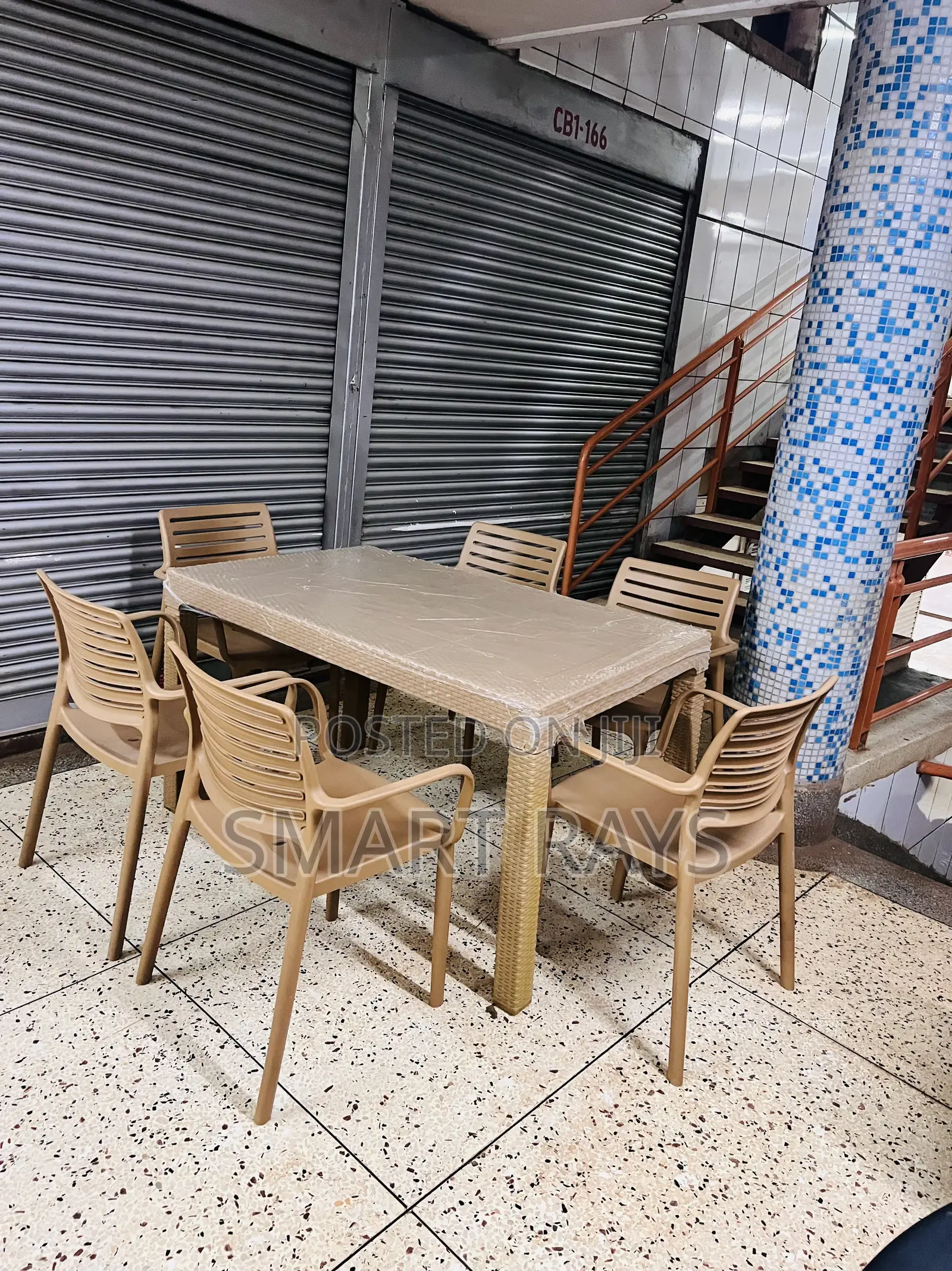 Executive Rectangular Plastic Table Set 6-People
