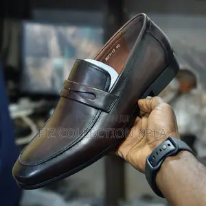 Brown Leather Penny Loafers Men’s Formal Shoes