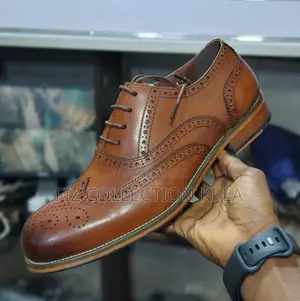 Franco Banetti Brown Leather Oxford Brogue Shoes