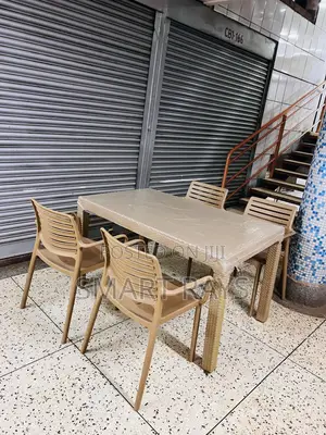 Orbit Rectangular Dining Plastic Table With Four Chairs