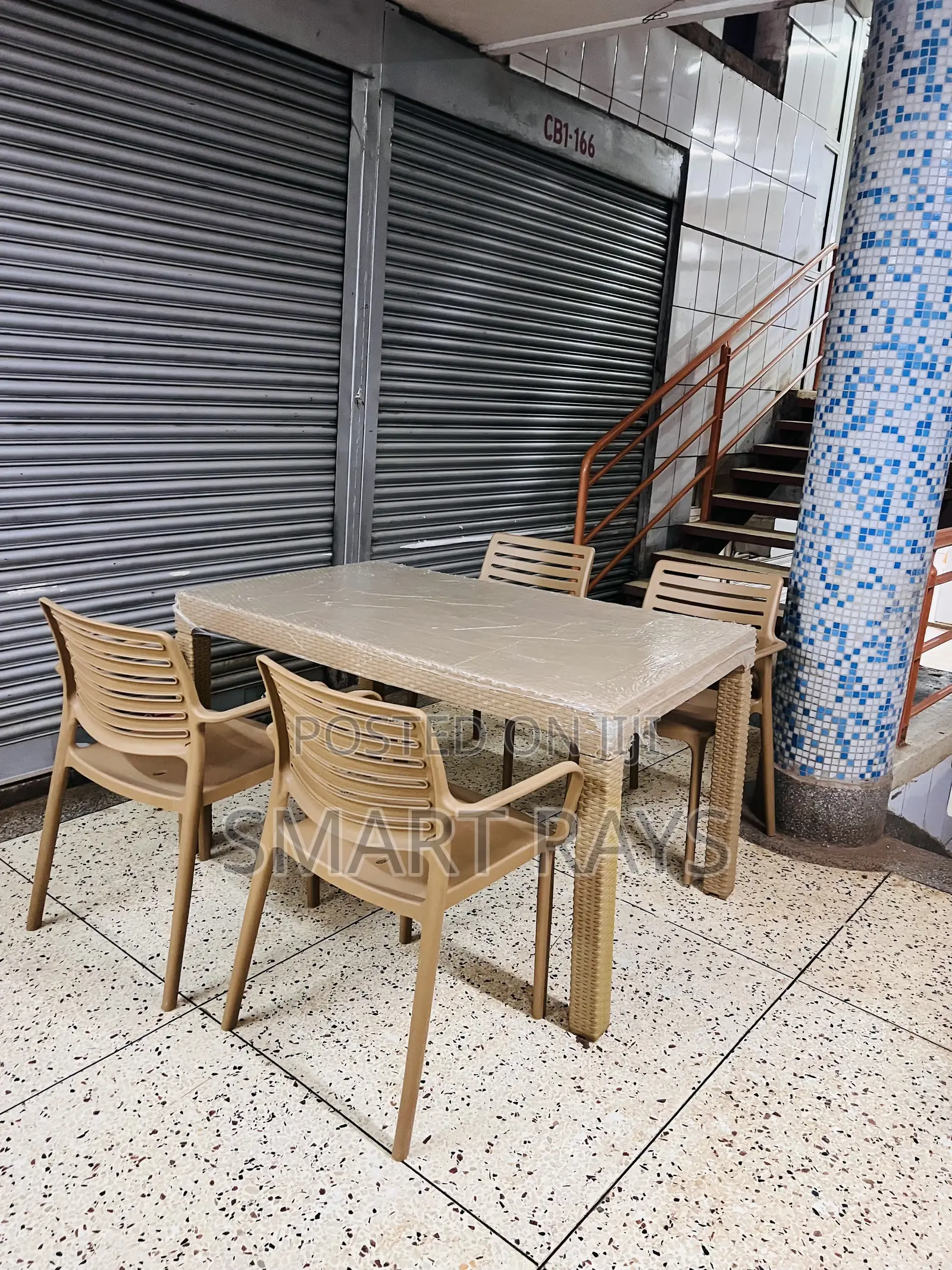 Orbit Rectangular Dining Plastic Table With Four Chairs