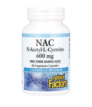 Natural Factors NAC N-Acettyl-L-Cysteine 600mg Glutathione 90 Veg Caps