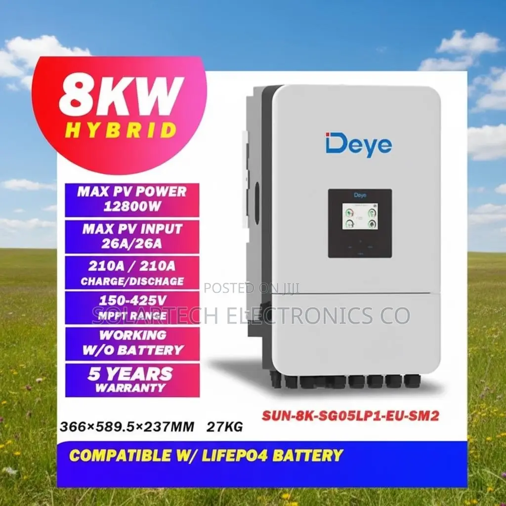 8kVA Deye Solar Hybrid Inverter With 190A Battery Charging
