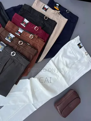 Buckle Beltless Trousers. 8 Colors