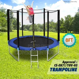 6ft Kids Trampoline Featuring a Blue Safety Pad