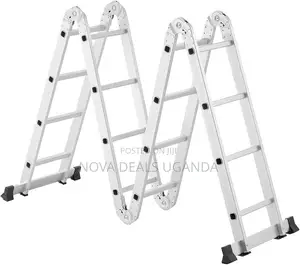Multi-Purpose Foldable Ladder - 4x4, 16 Steps |Aluminum Folding Ladder