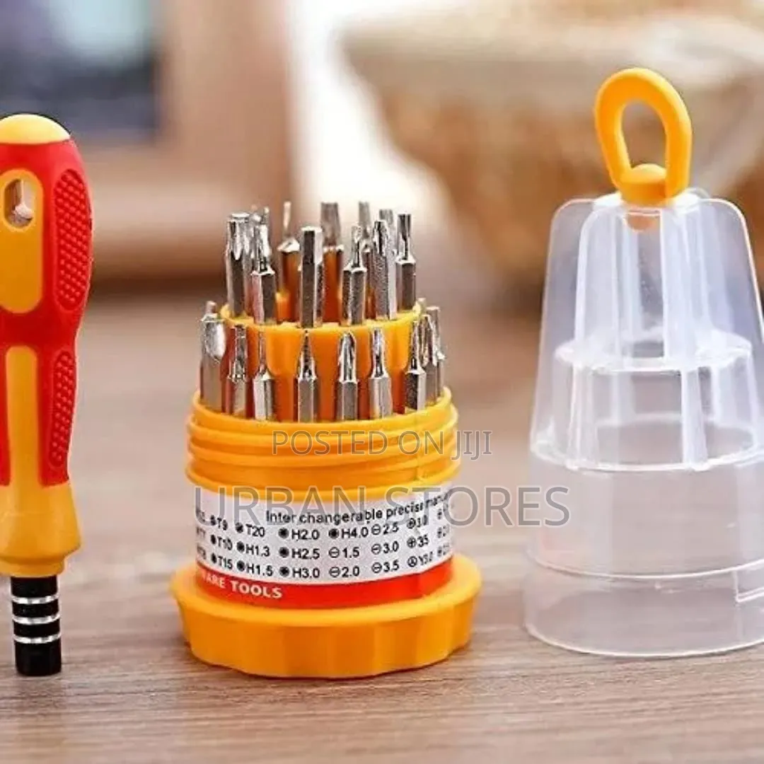 31 in 1 Screwdriver Set Mechanic Repair Tool Kit - Silver,Yellow,Red