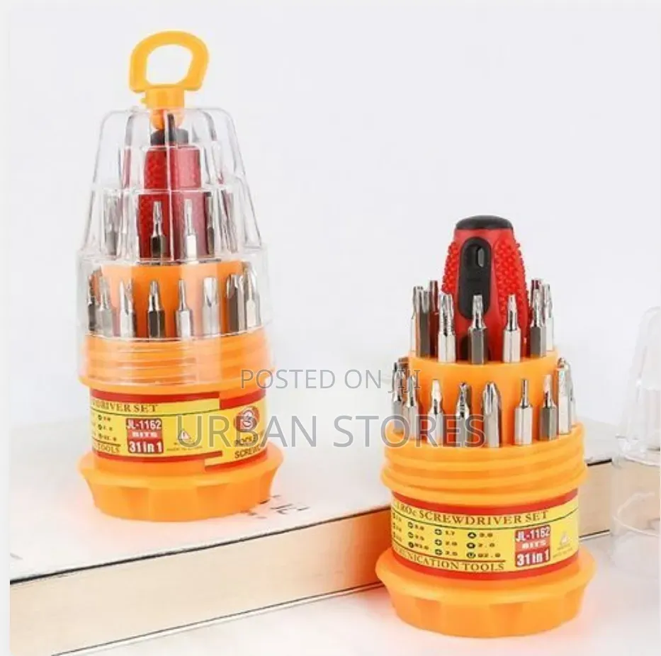 31 in 1 Screwdriver Set Mechanic Repair Tool Kit - Silver,Yellow,Red